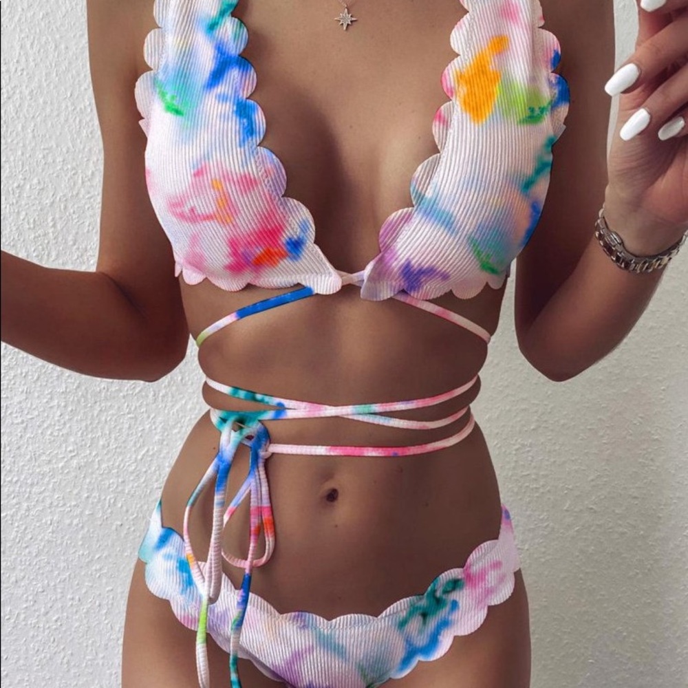 NEW‼️TIE DYE MULTI COLOR TIE - bikini - Picture 2 of 5
